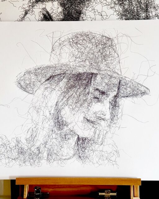 Work in progress. Stylo bille sur bristol, 60x84 cm.